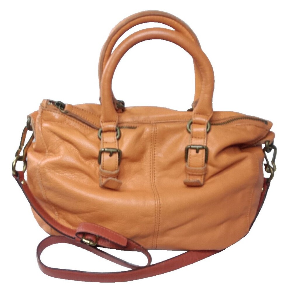 Liebeskind Berlin Orange Leather Handbag Shoulder Bag Purse Retail $275